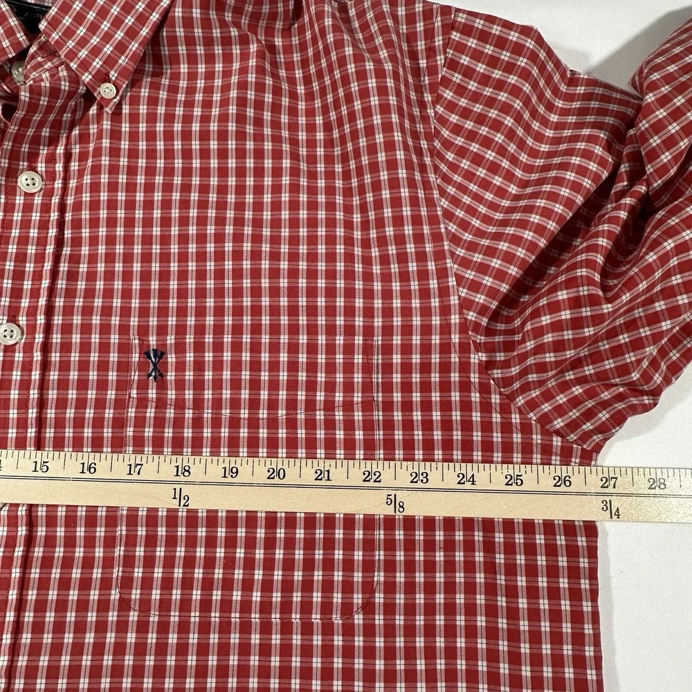 Arrow Button Down Shirt Men's XL Tall Long Sleeves  Orange Plaid‎